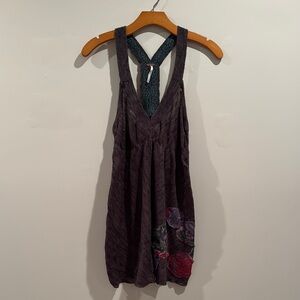 Free People Purple Halter Tunic Top Backless